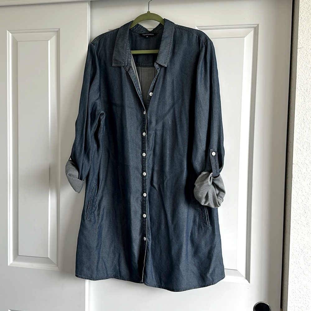 TravelSmith Blue Denim Shirt Dress